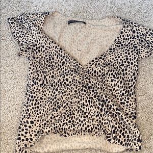 Brandy Melville Cheetah V -Neck top